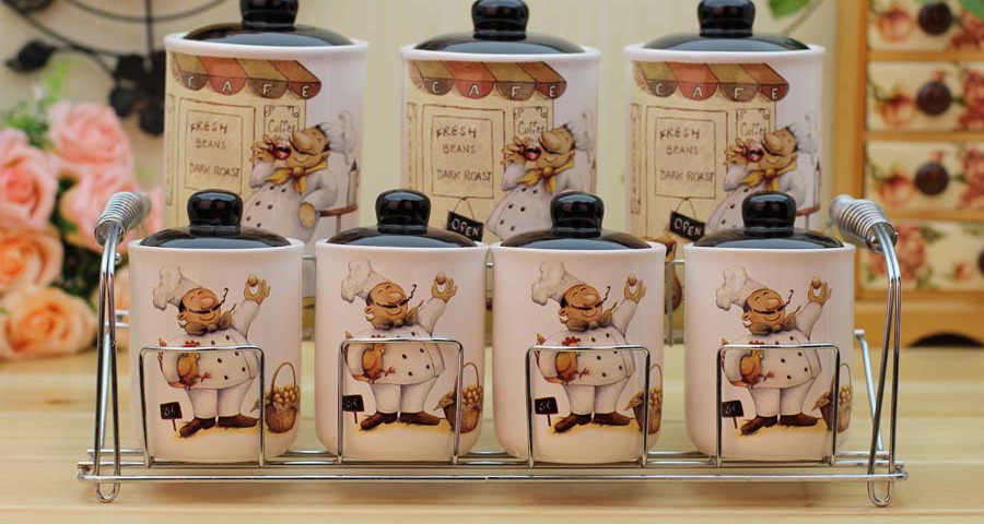 satisfied chef ceramic kitchen canisters