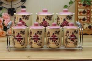 elegant rose ceramic canister sets