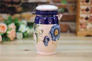 Blue Poppy Ceramic Storage Jars