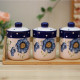 Blue Poppy ceramic tea coffee sugar canisters