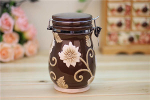 Flower Bud Ceramic Kitchen Canister