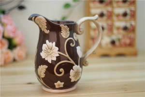 Flower Bud ceramic water pitcher