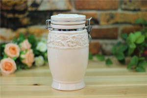 Hand Painted Ceramic Jar with Lid