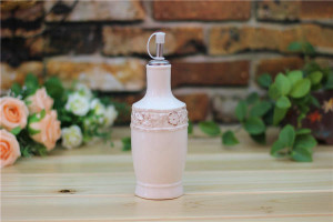 Hand Painted Ceramic Oil Bottle
