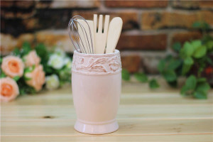 Hand Painted ceramic kitchen utensil holder