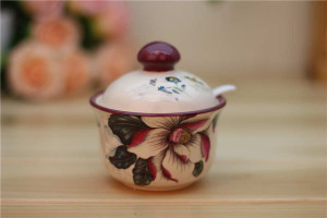 Magnolia Smilling Ceramic Sugar Canister
