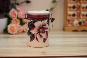 Magnolia Smilling ceramic canister