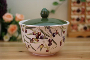 Olive Ceramic Storage Jar