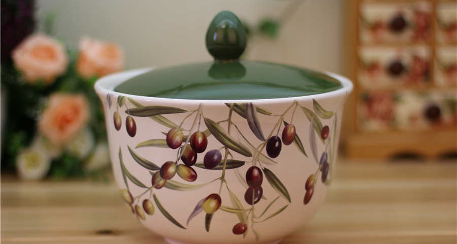 Olive Ceramic Storage Jar