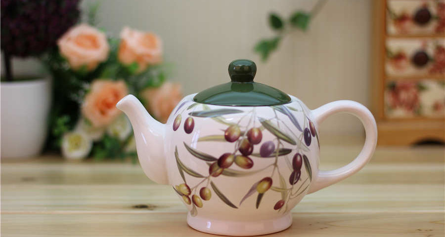 Olive Ceramic Teapot