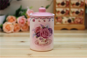 Romantic Rose ceramic cookie jars