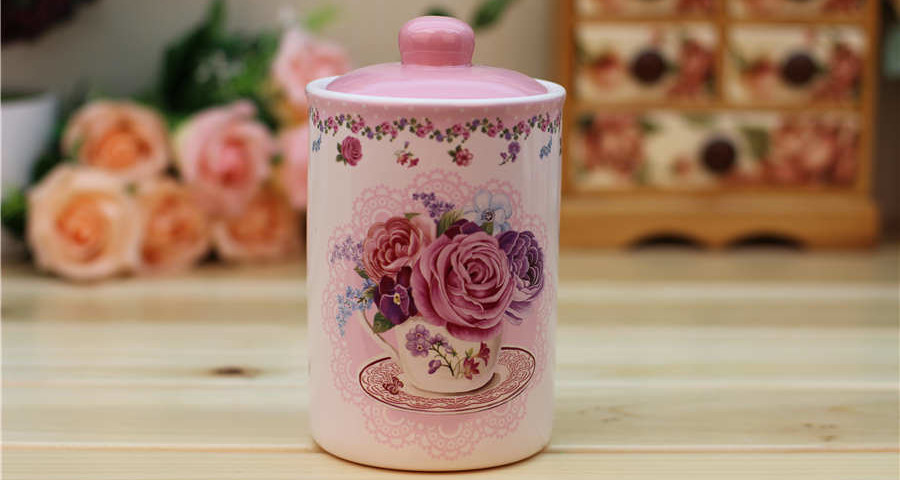 Romantic Rose ceramic cookie jars