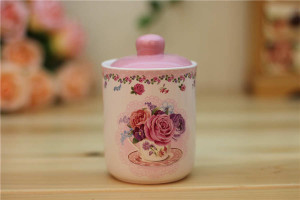 Romantic Rose ceramic storage jar