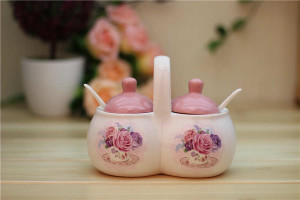 Romantic Rose ceramic tea coffee sugar canisters