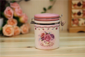 Romantic Rose kitchen canisters ceramic