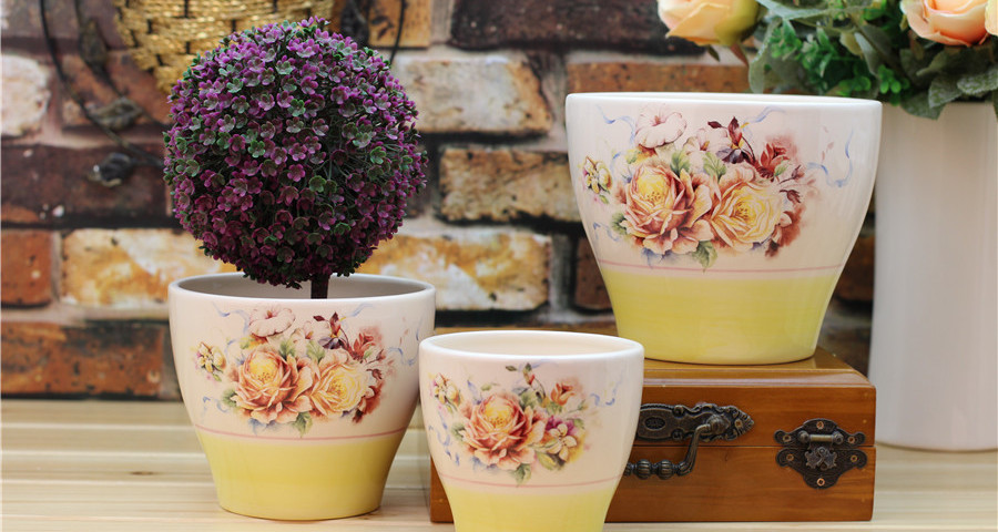 Sea Of Flowers Ceramic Flower Pots