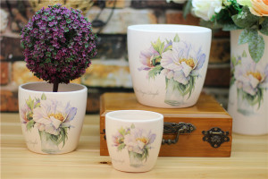 White Beauty Ceramic Flower Pots